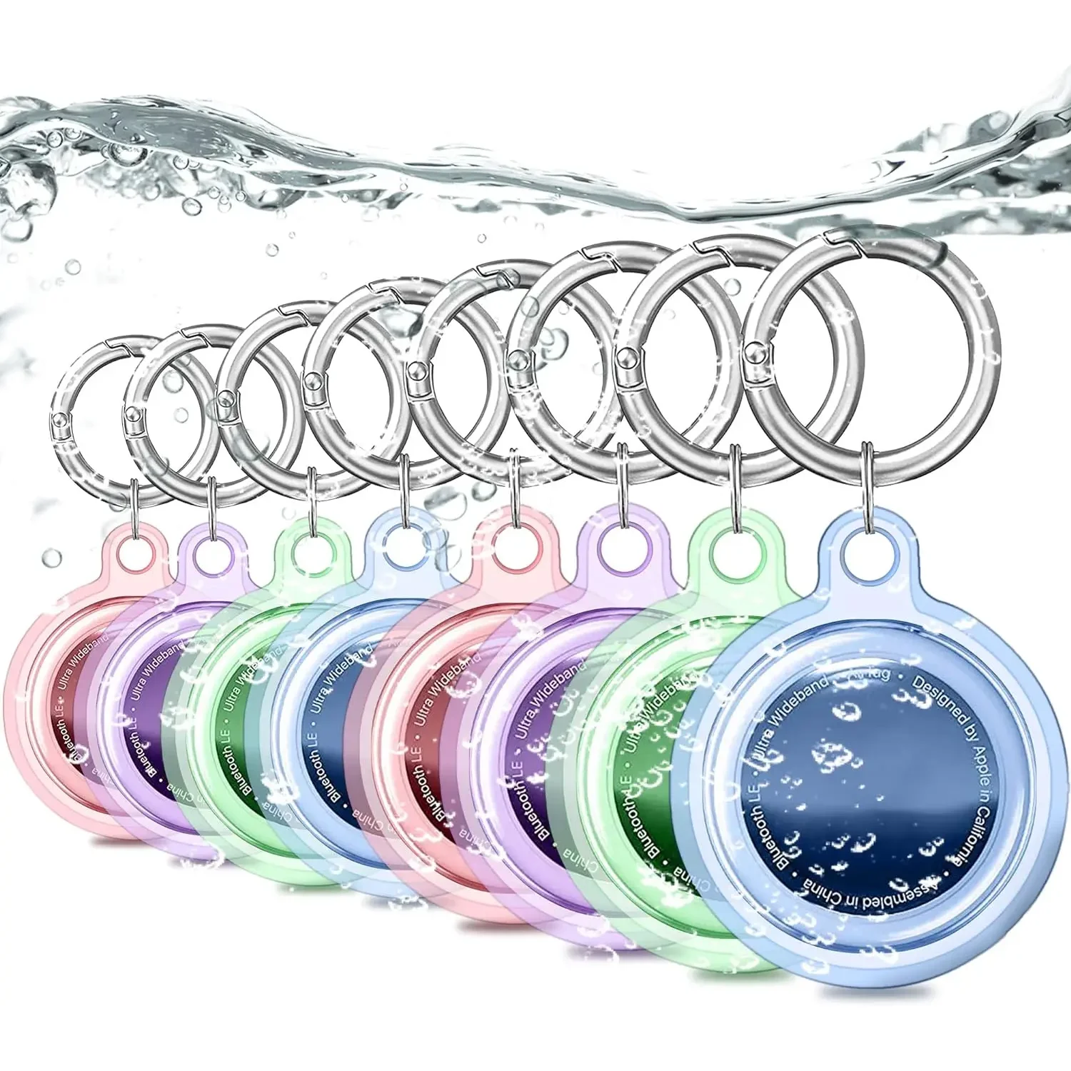 Waterproof Airtag Holder Keychain for Pet Collars and Key Rings