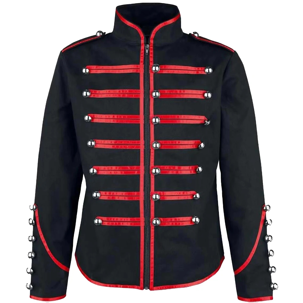 

Men's Vintage Gothic Jackets Frock Coats Medieval Steampunk Victorian Stand Collar Stage Party Coat Tops Men Clothing