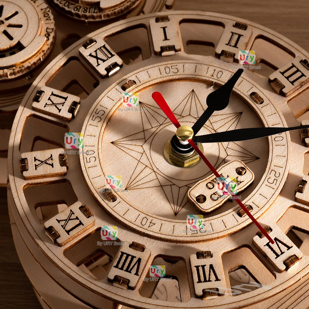 3D Wooden Retro Pendulum Owl Clock – Mechanical Model 5