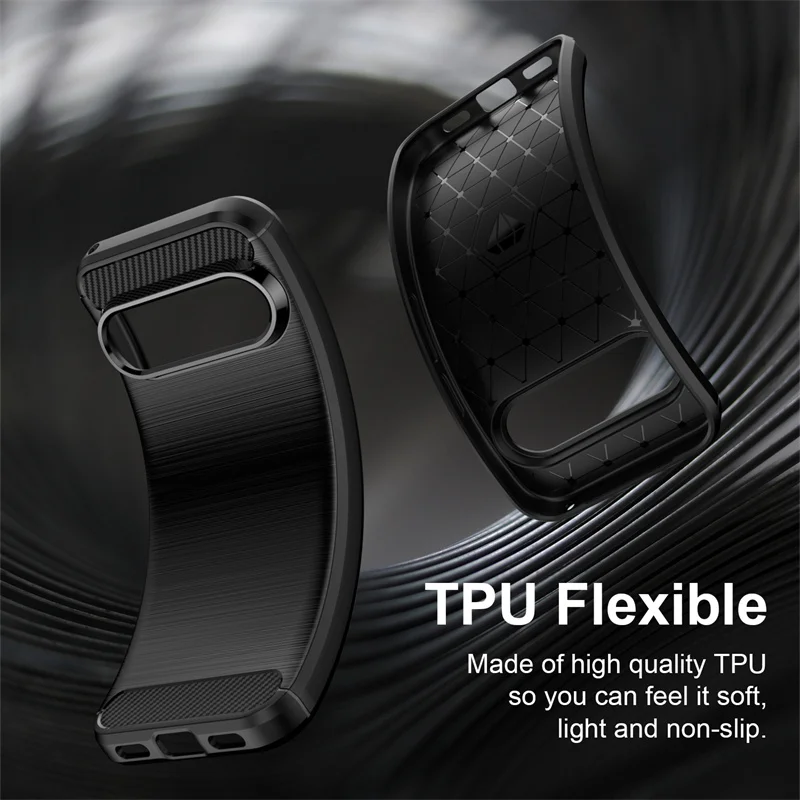 Carbon Fiber Shockproof Silicone Bumper Phone Case Cover