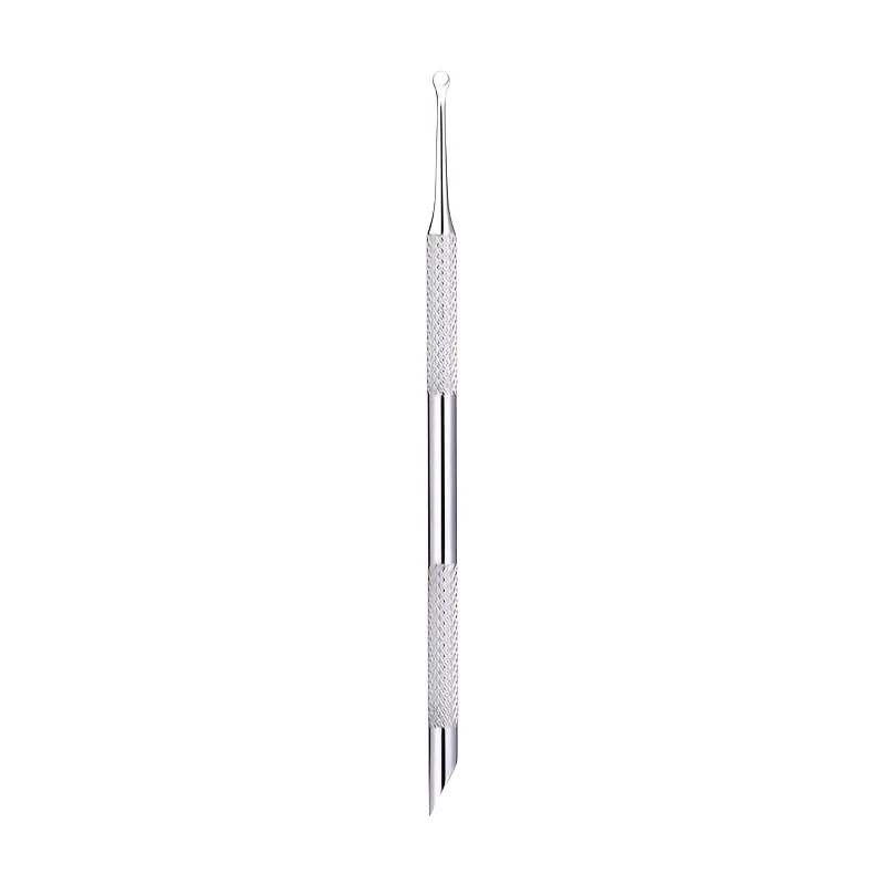 Dual-Headed Steel Cuticle Pushers with Slanted Edges for Manicure Prep and Dead Skin Removal