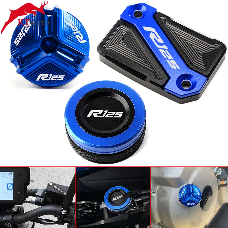 

Передняя и задняя Тормозная жидкость для мотоцикла YAMAHA YZFR125 YZF R125 2008-2023 Крышка Резервуара Защитная крышка цилиндра