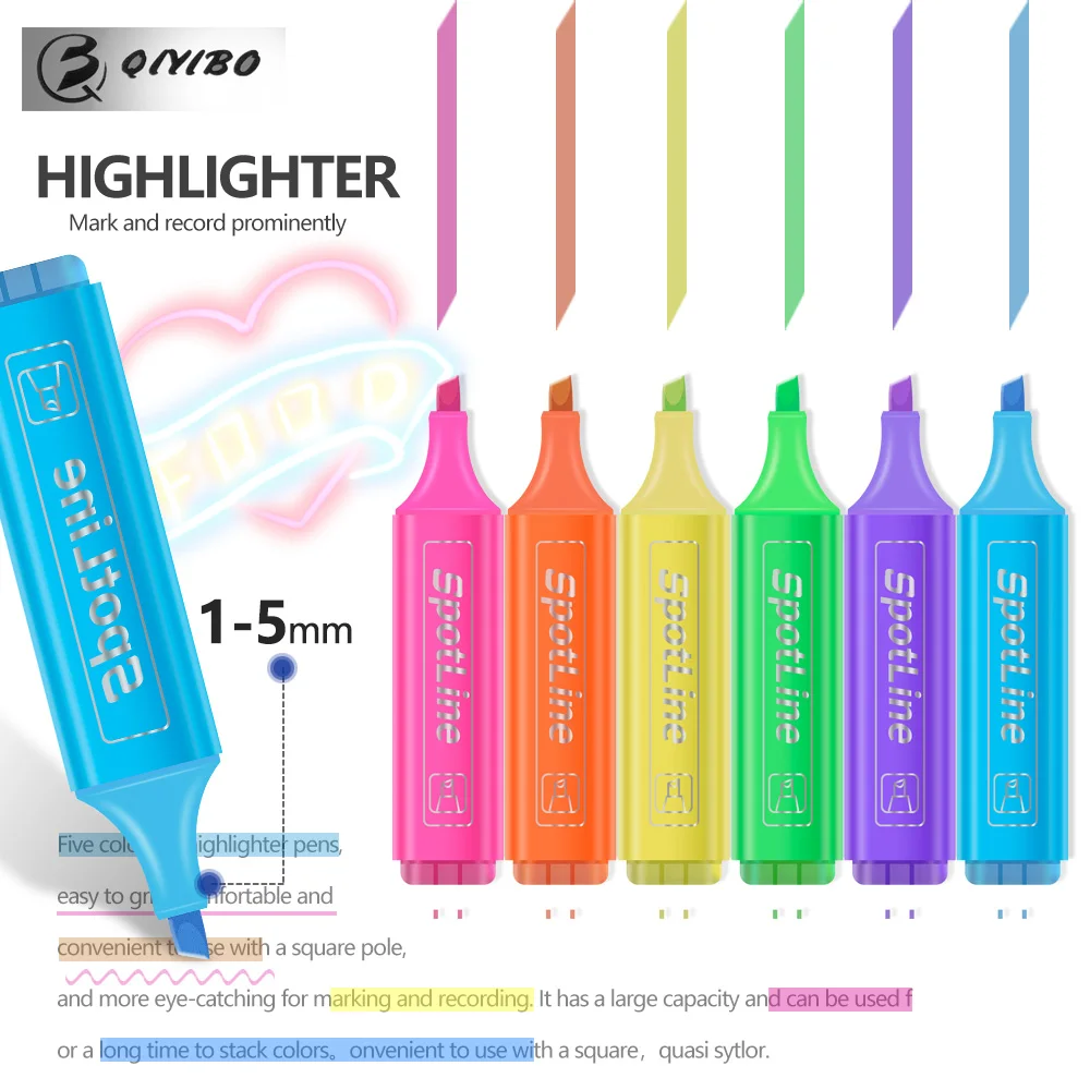 Highlighter Marker Pen 4/6 Pcs/set for School Supplies