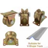 US Sliding door casters are suitable for V-track 2-inch V-groove wheel 4-piece steel roller - 1
