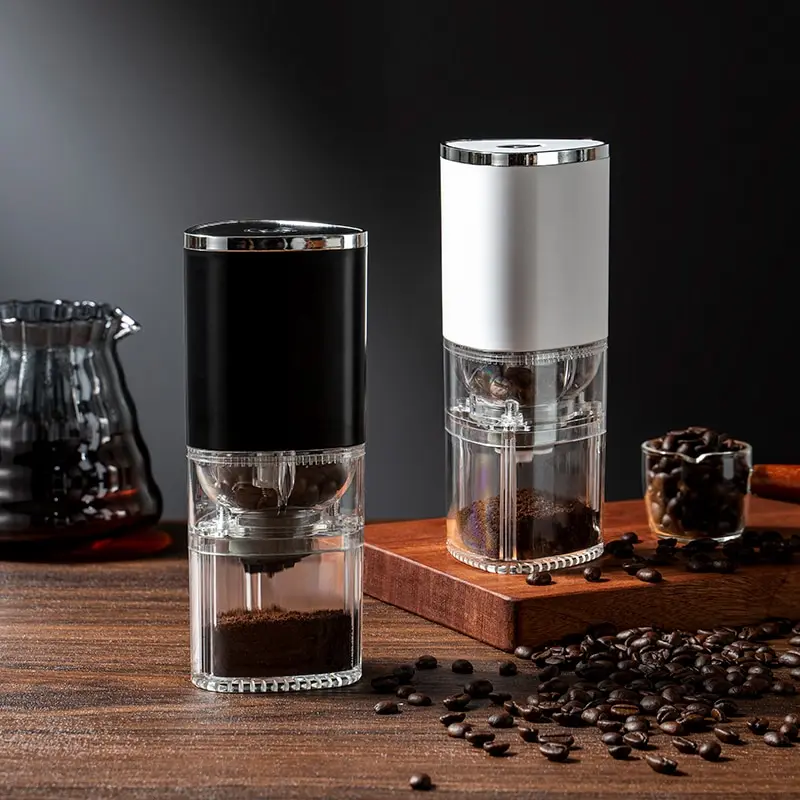 1pc White Portable Coffee Grinder With Ceramic Core, Type-c Usb Charging,  Professional Electric Coffee Bean Grinder