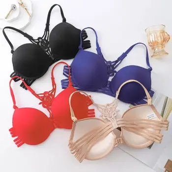 حمالة صدر نسائية أنيقة من الدانتيل بأزرار أمامية وظهر جميل بدون درزات 1