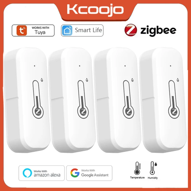 Tuya Zigbee3.0 Temperature and Humidity Sensor Thermometer Hygrometer APP Remote Alarm Works with Smart Life Alexa Google Alice 1