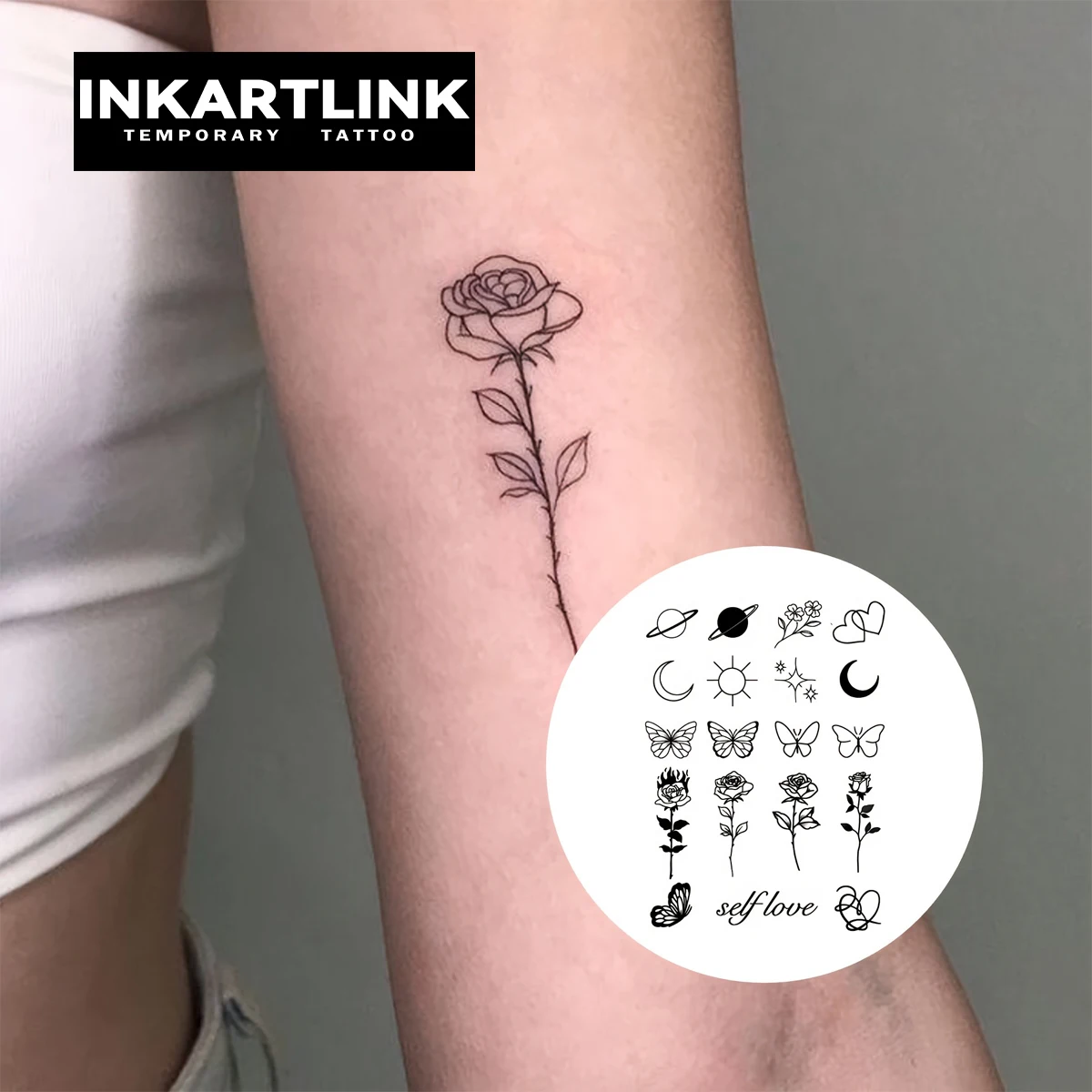Simple line pattern Temporary Tattoo,Lasts To 15 Days New Technology Magic Waterproof Semi Permanent Sticker. 2