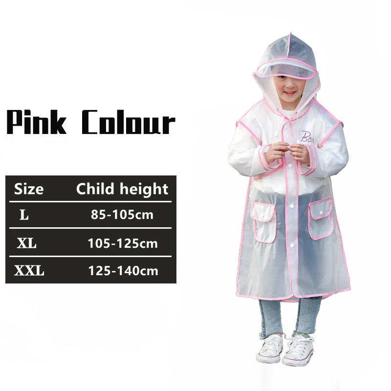 Raincoat Kids 1-10 Years Boys Girls Rain Jackets Cartoon Rain Coat Outfits Transparent Rainwear Baby Waterproof Child Clothes