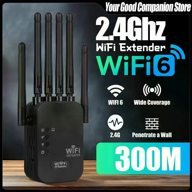 듀얼 네트워크 인터페이스 WiFi 6 리피터 신호 증폭기 라우터 300Mbps 신호 부스터 셀룰러 통신 증폭기