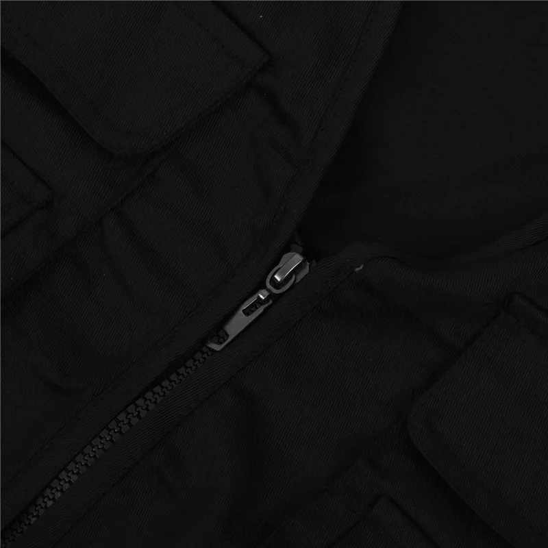 A79E-4X 남성용 낚시 조끼(다중 포켓 지퍼 포함) 사진 촬영/사냥/여행 야외 스포츠용 - 블랙, XL