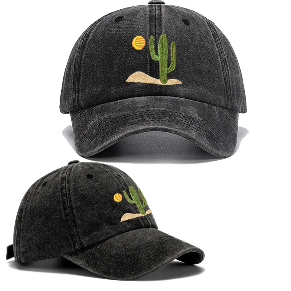

Cactus Embroidered Cap Summer Cotton Trucker Hat Desert Baseball Cap Vintage Dad Hat Adjustable