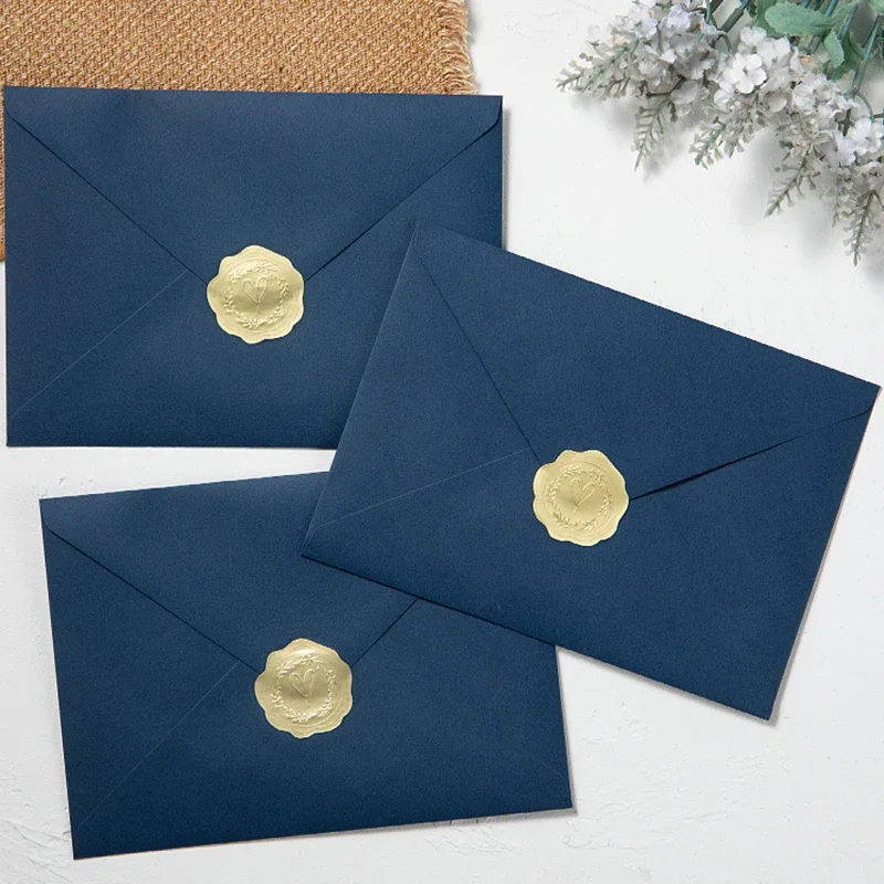 50pcs Dark Blue Envelope 120g Paper 184x133mm Wedding Invitations Business Supplie Postcard Giftbox Packaging Storage Stationery