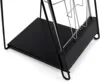 Portable Magazine Rack with 10 Pockets, Carry Bag Included,Floor-Standing Literature Display with Tiered Design,Steel 5