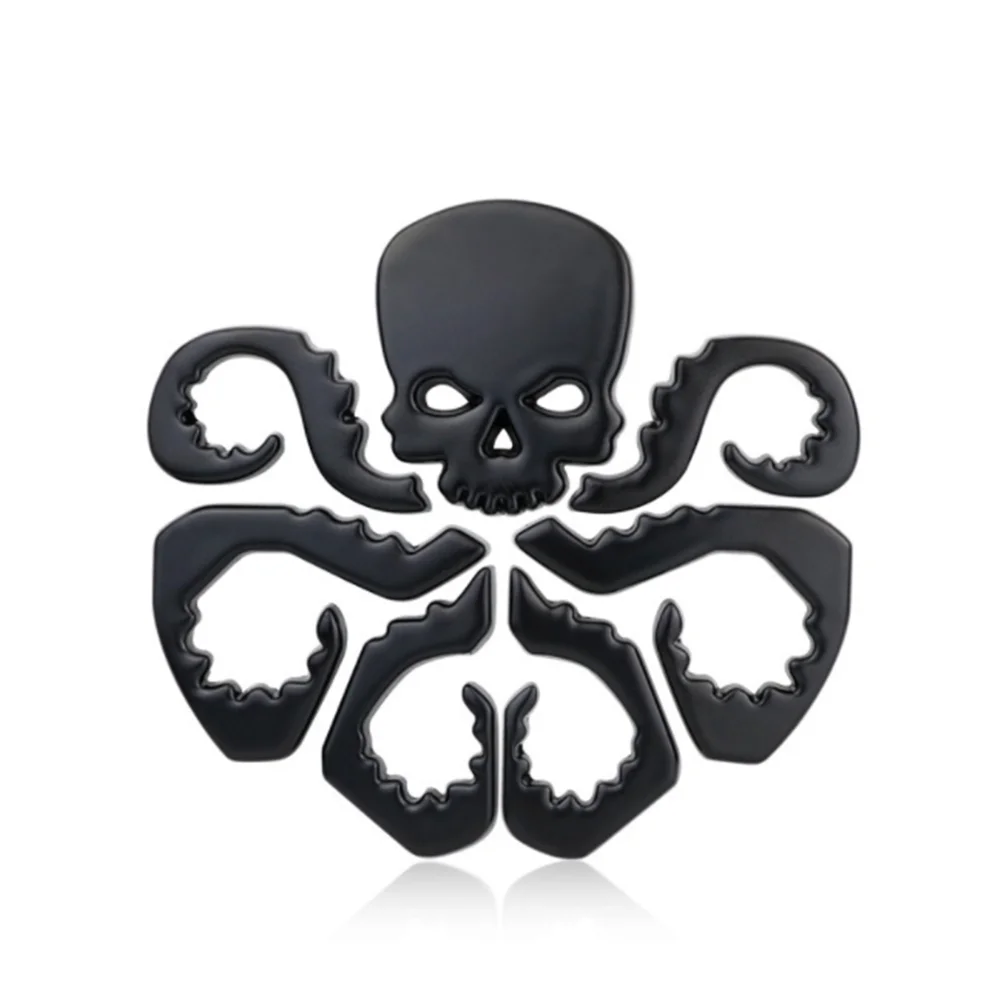 

1pc Black Skull Octopus Hydra Emblem Car Motorcycle Body Fender Badge for Universal car sticker accessories decoration decal