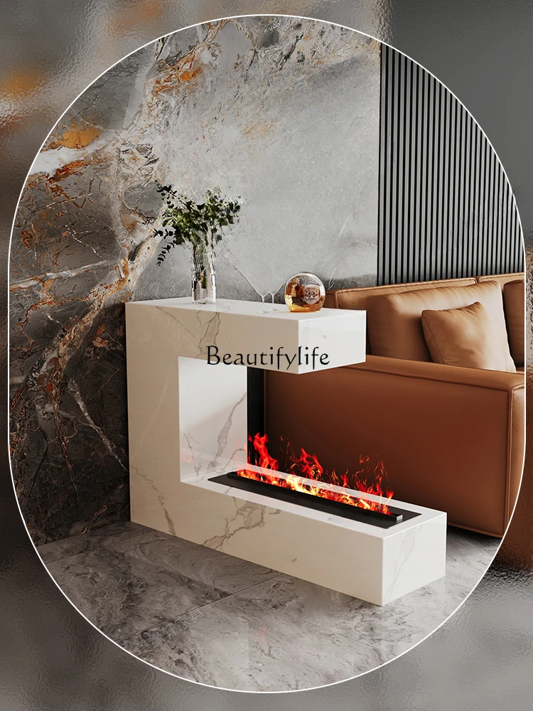 

Full Stone Plate Living Room Hallway with Fireplace Humidifier Hallway Bar Counter