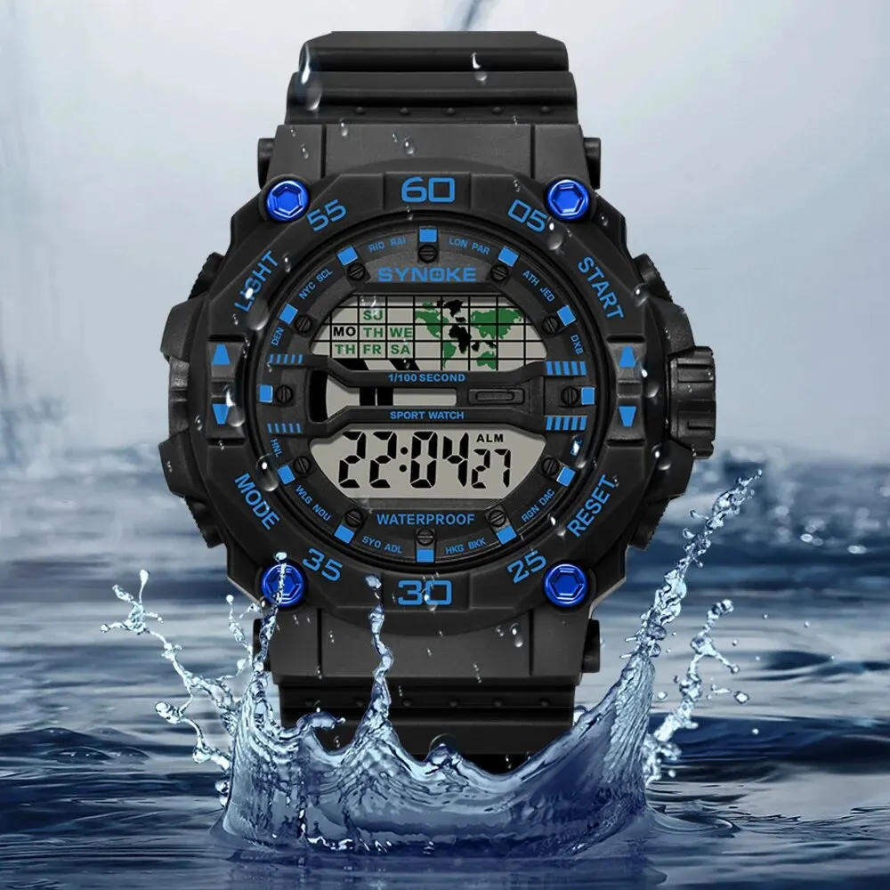 Digital Watch New Men Mountaineering Waterproof Shock Resist Large Screen Outdoor Running Student Fashion Watch Handsome - 3