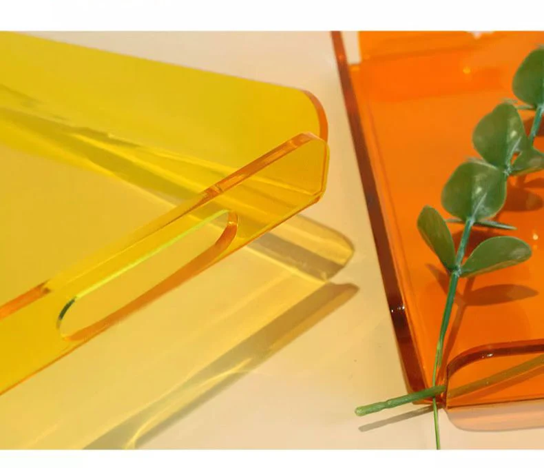 Description Picture 5 of itemAcrylic Serving Tray with Handles for Cosmetics Perfume,Spill-Proof Organizer,Space-Saver,Food & Drink Server Home Storage DÃ©cor