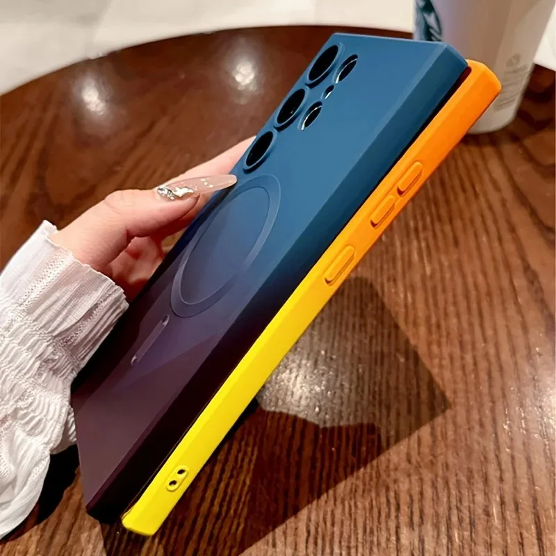 Gradient Color Camera Lens Protector Case with MagSafe for Samsung Galaxy Back Cover