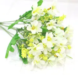 Artificial Gerbera Daisy Flower Bouquet for Home and Garden Decoration (WHITE)