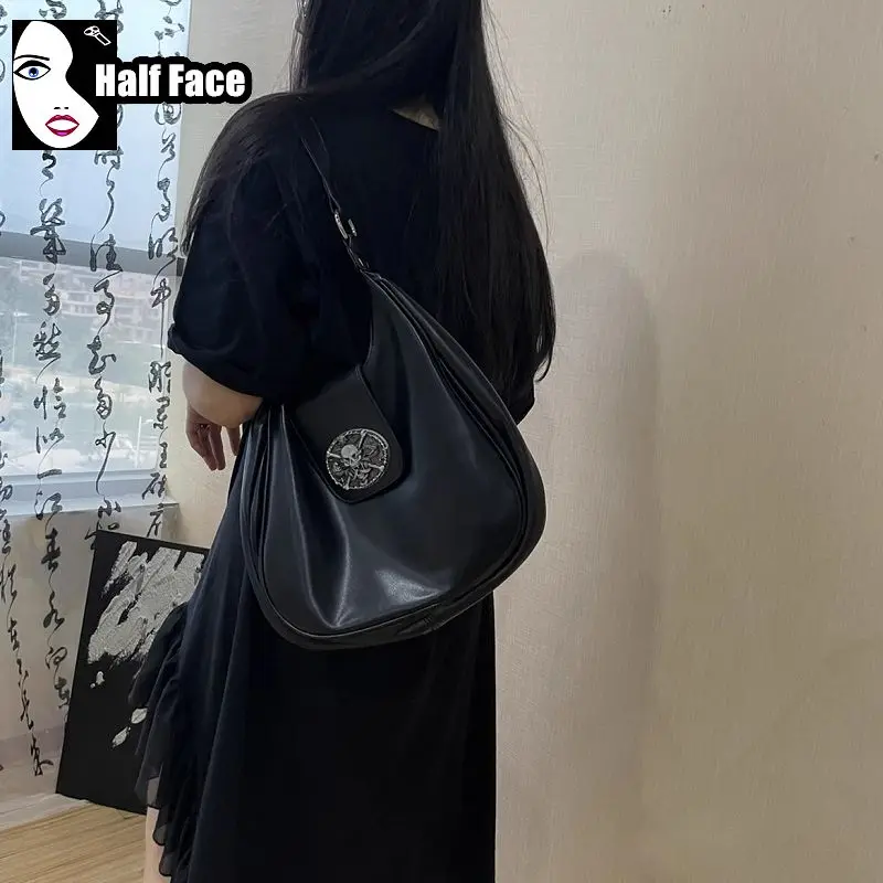 

Y2K Spicy Girls Harajuku Women's Gothic New Handbag skull Punk One Shoulder Underarm Lolita Large capacity Crossbody Bags Tote