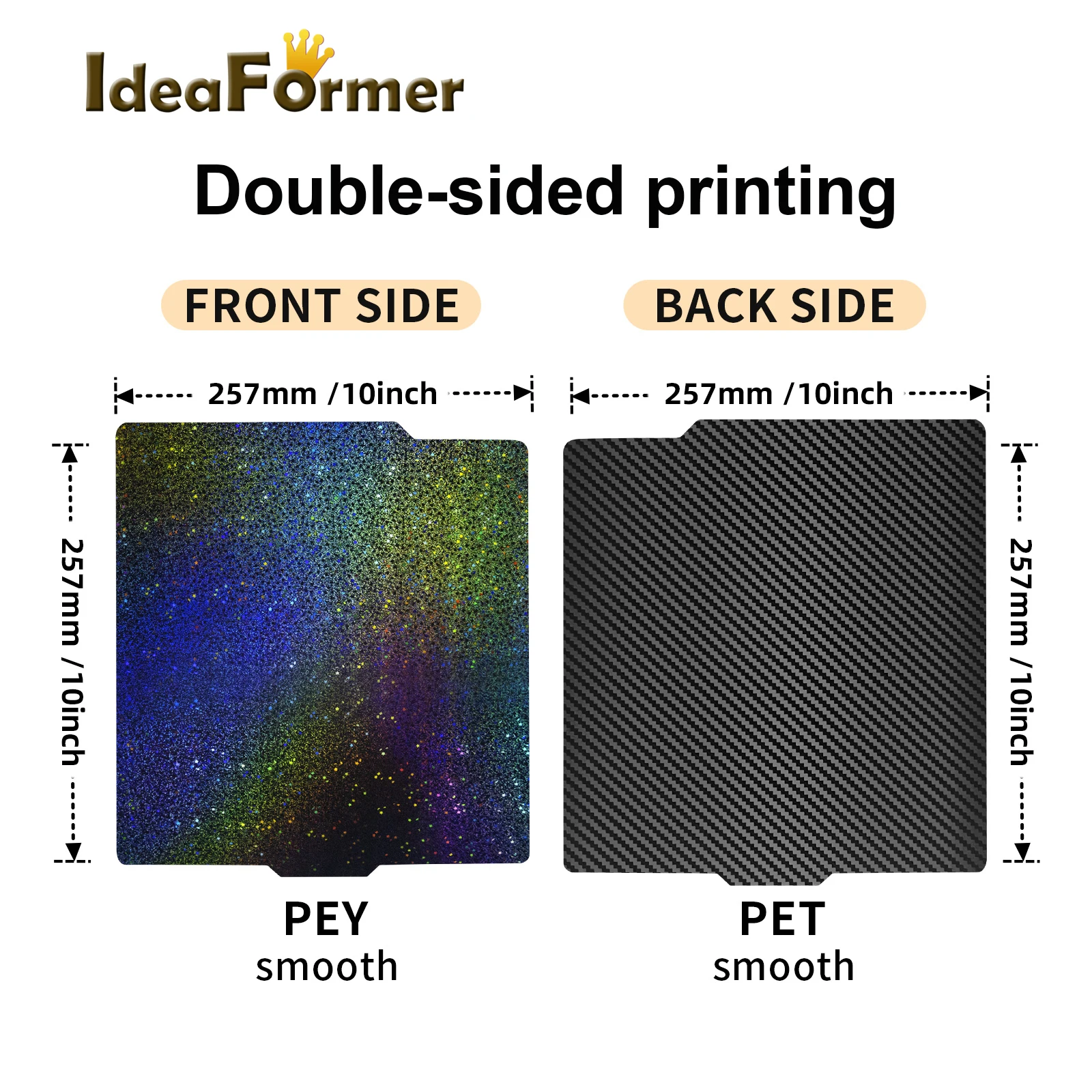 Bambu lab 빌드 플레이트 용 257x257mm A1 X1 탄소 PEO PET PEY PEI H1H P1P P1S X1 X1-Carbon Bambulab 용 자기 스프링 스틸 침대