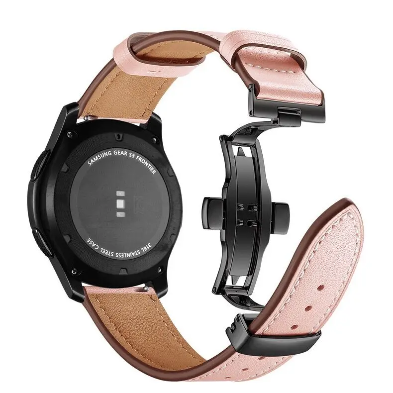 Elegant Leather Adjustable Bracelet Band with Metal Buckle