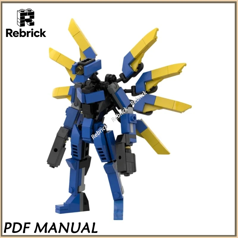 울트라킬 V1 스타일 메카 MOC 브릭스 블루 사이버 워리어 피규어 모델 빌딩 블록 키트