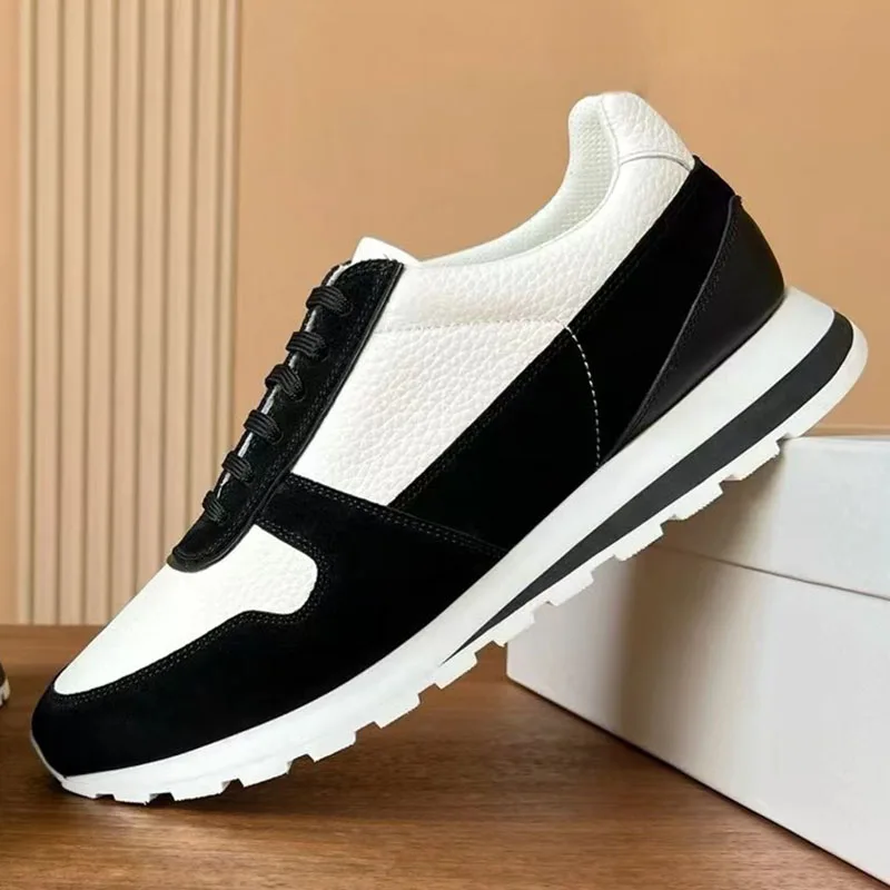 High quality men's low-top thick-soled autumn casual business leather shoes lace-up genuine leather sports men's shoes