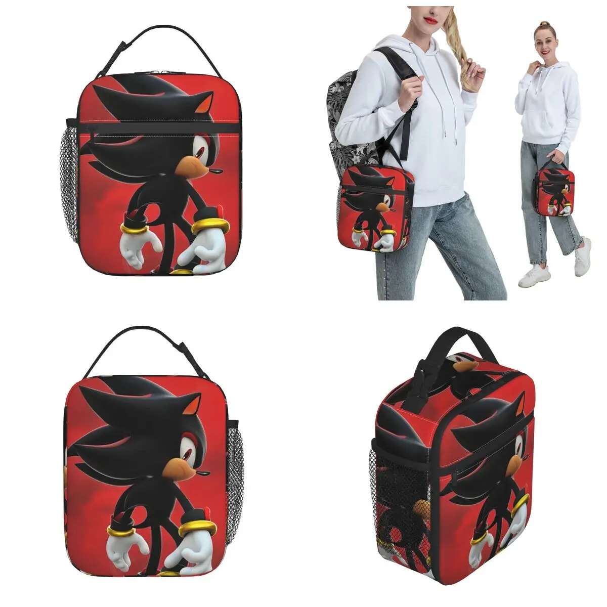 Lunch Boxes Shadow The Hedgehog Anime Accessories Storage Food Box Unique Design Thermal Cooler Lunch Box For Travel 2