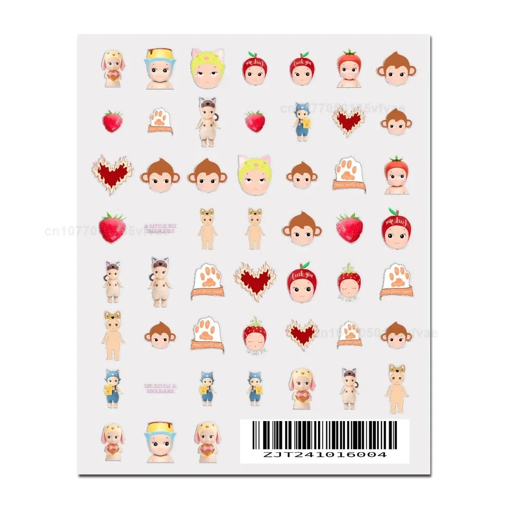 Cartoon nail stickers S-Sonnies Angels Stickers 1PCS 3D Adhesive Nail Art Sticker Cartoon Nail Art Decal Sticker Parts Manicure