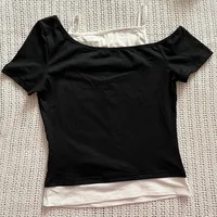 T-Shirt Punk Vintage des années 90 pour femmes, Streetwear d'été, Sexy, manches courtes, gothique, Slim, haut court, Hotgirl, décontracté, Harajuku Y2k 2