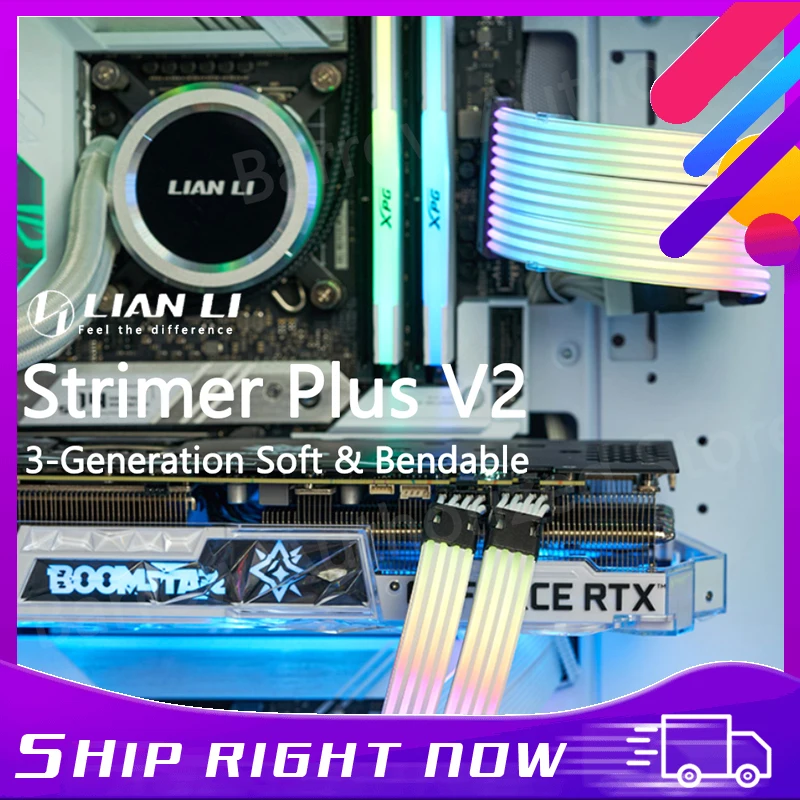 

Lian Li Strimer Plus V2 24 Pin 5V A-RGB комплект удлинительного кабеля питания, для фотографического процессора, 24 Pin PCI-E 8Pin