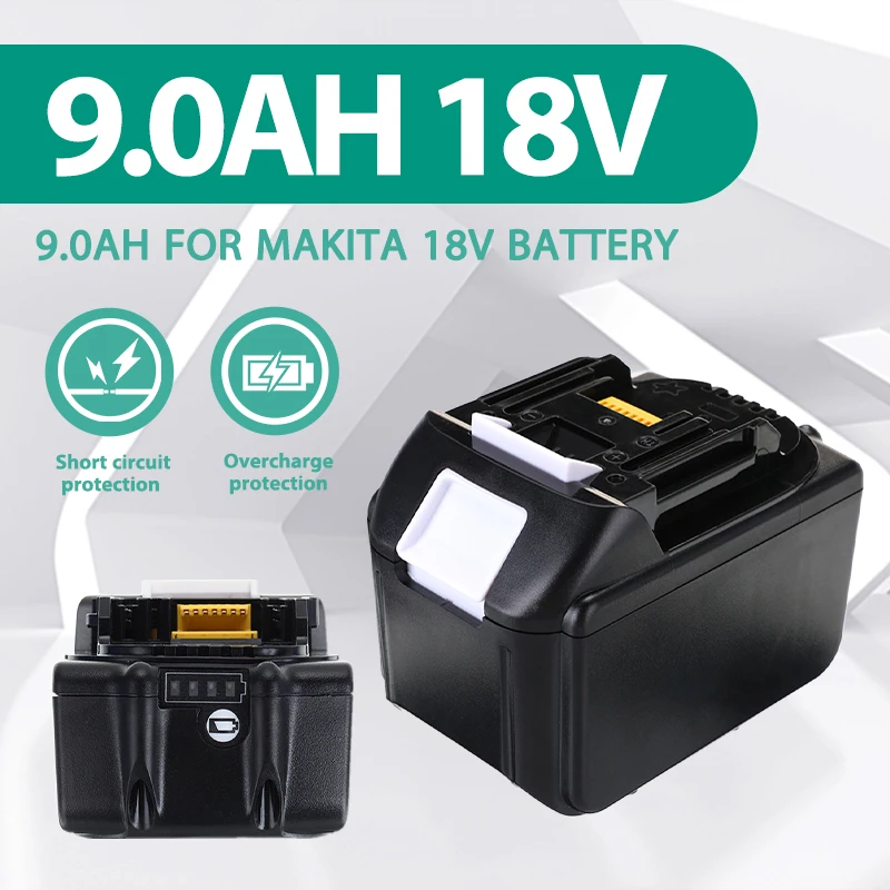 

18V 9.0Ah Li-ion Battery/Charger for Makita Tool Rechargeable BL1860 BL1840 BL1850 BL1830 BL1860B LXT400 9000mAh Lithium Battery