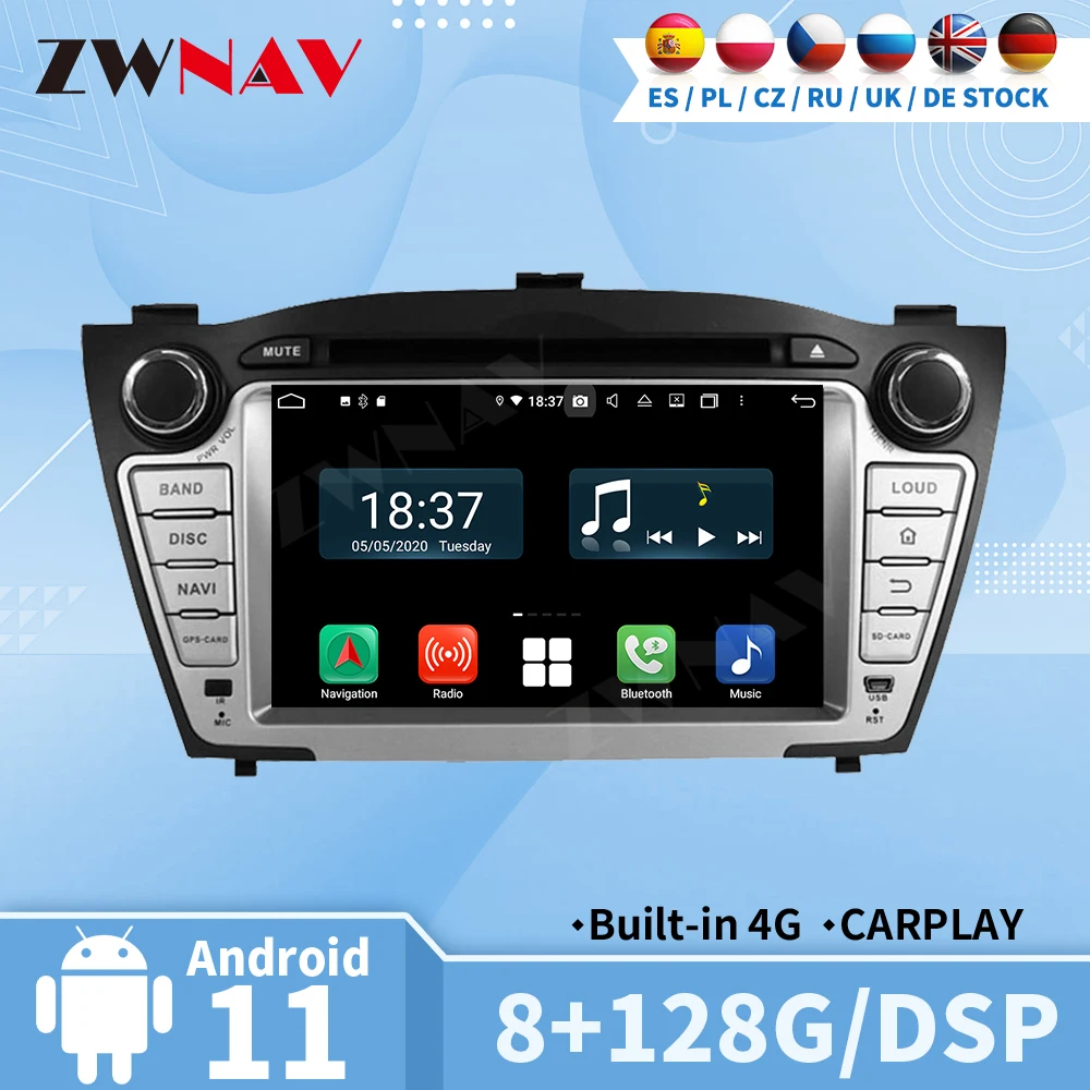 

Carplay Radio Bluetooth For Hyundai IX35 Tucson 2009-2015 Audio Automotive Multimedia Central 2 Din Android Auto Screen Stereo