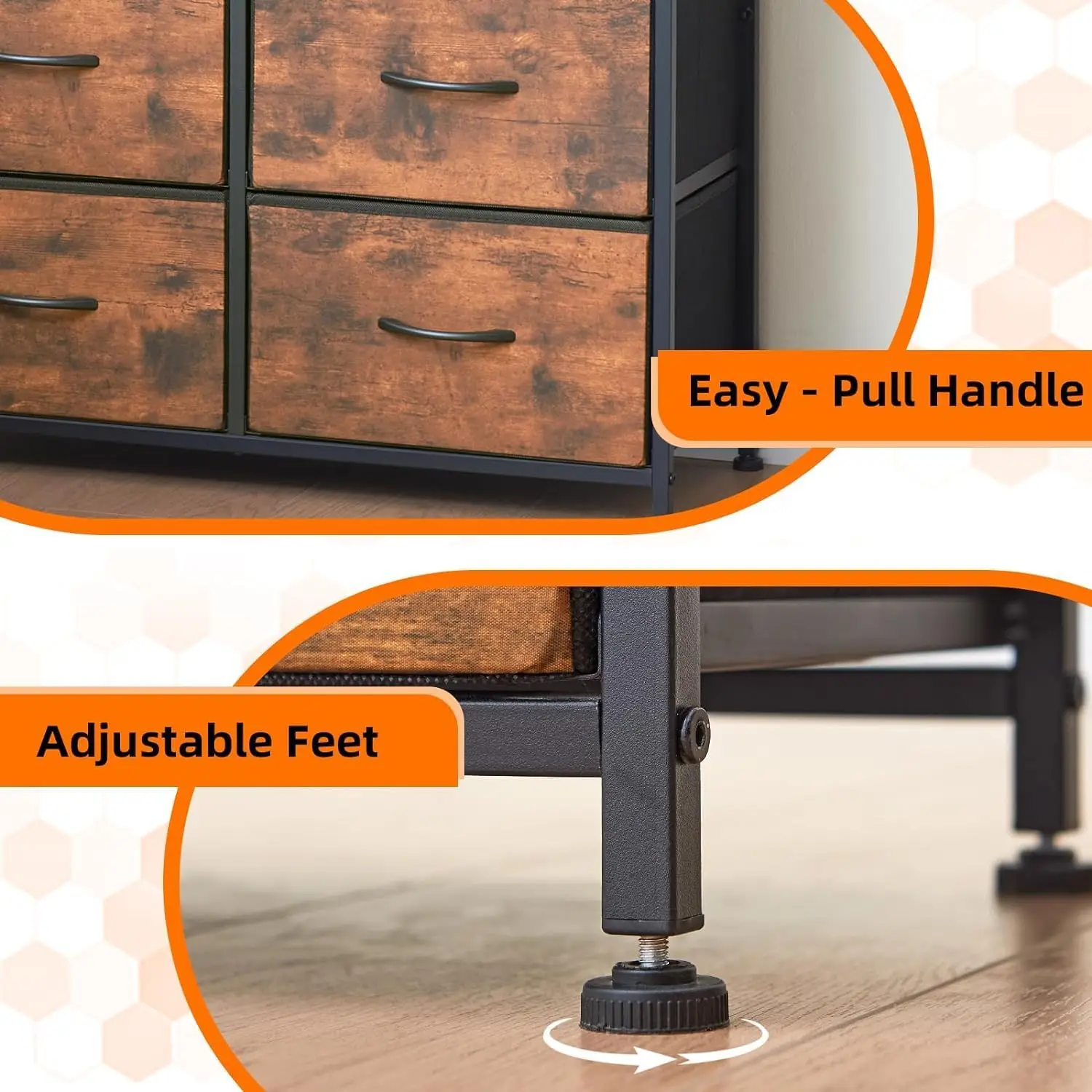 خزانة تخزين مع 7 أدراج، خزانة تخزين واسعة، منظم تخ...