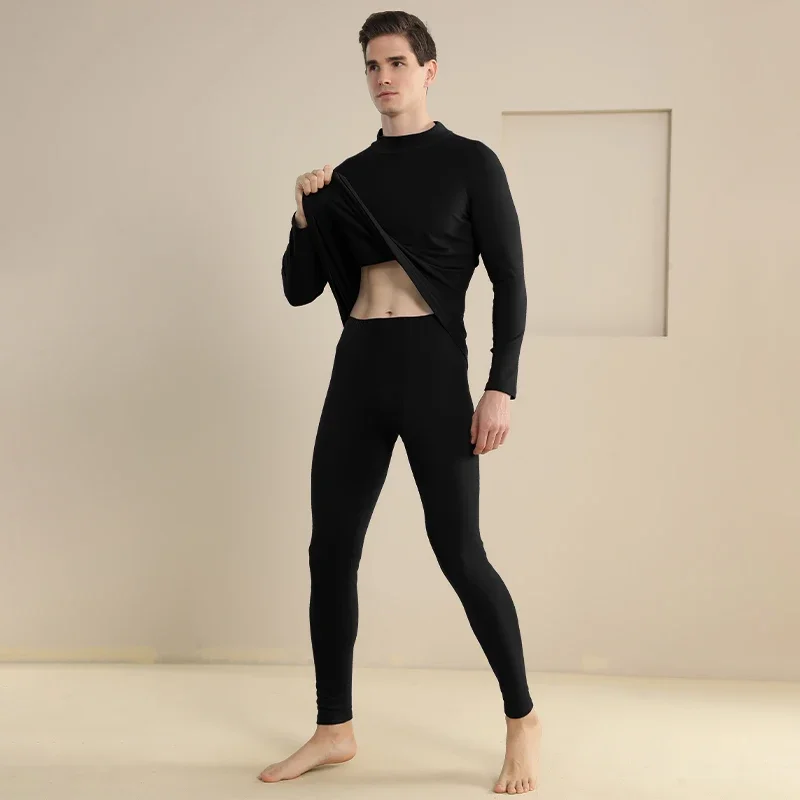 Conjunto de ropa térmica de lana para hombre, que incluye calzoncillos largos íntimos con forro polar
