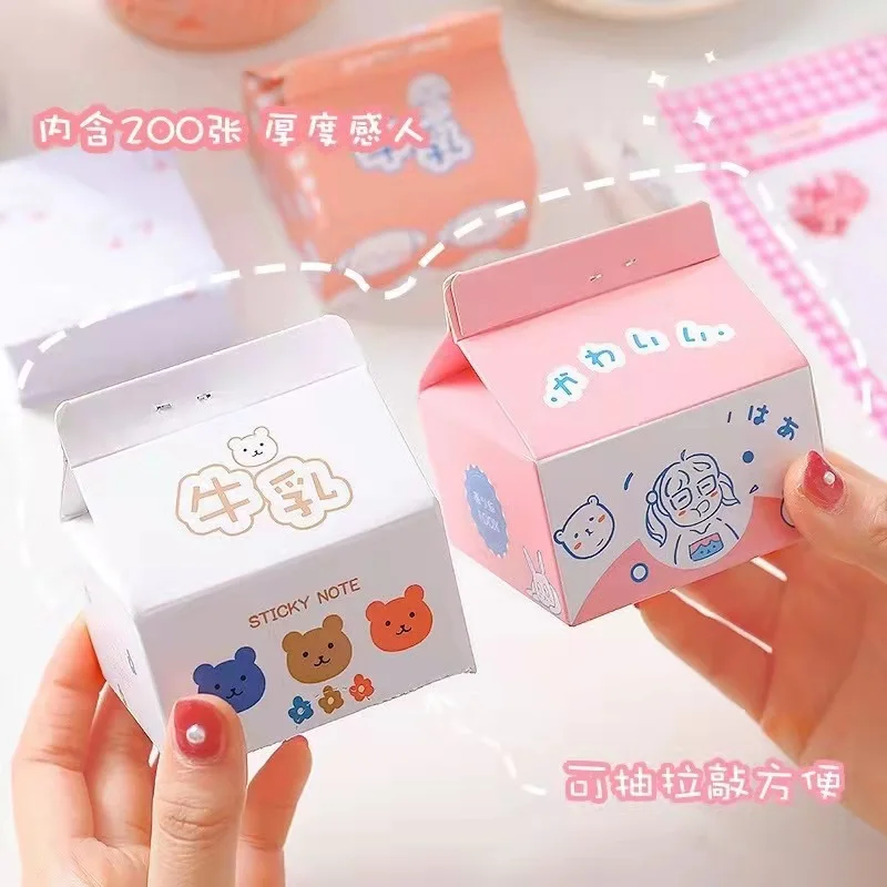 우유 판지 메모 패드, 과일 스티커 없는 메모 데칼, 스크랩북 DIY 메모장 문구류, 학교 용품, 200 장