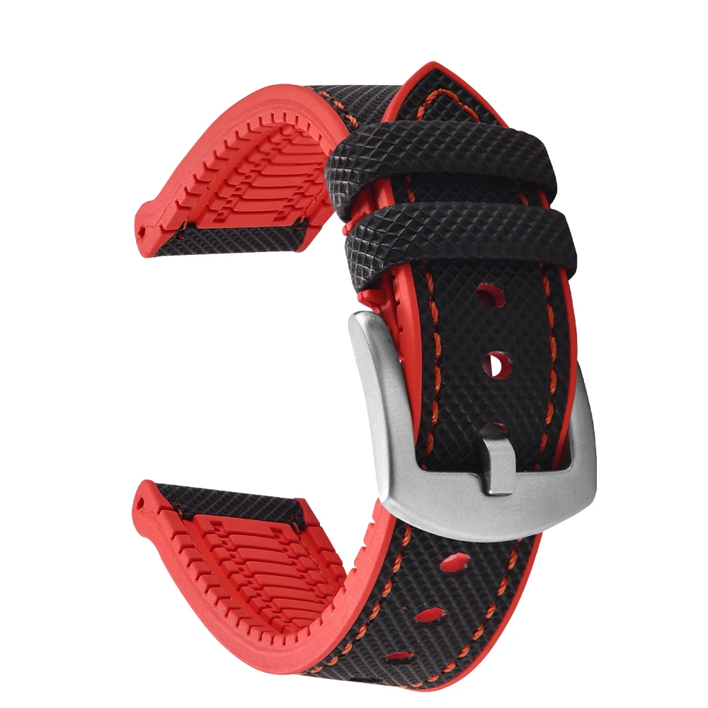 Waterproof Canvas Nylon Rubber Strap for Men's Accessories, Available in Multiple Sizes