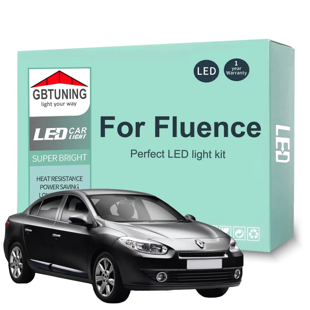 12 шт. Canbus лампа для Renault Fluence 2010, 2011, 2012, 2013, 2014, 2016, 2017, купол для чтения автомобиля, интерьер, фотолампа в комплекте