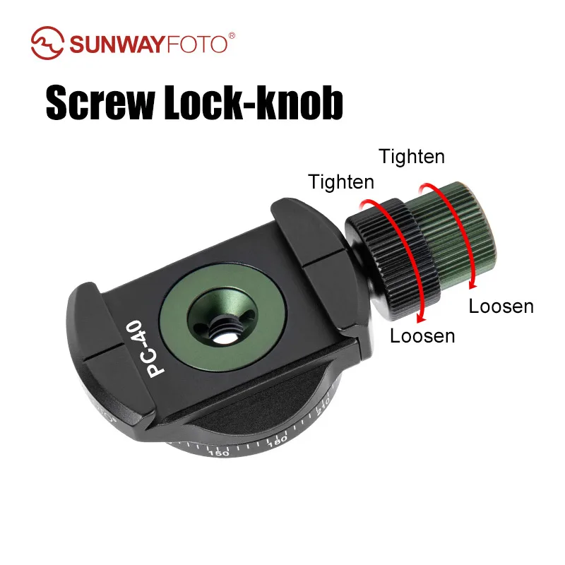 SUNWAYFOTO 40mm PC-40 360 Arca Swiss Clamp and Quick Release Plate SP-38QB