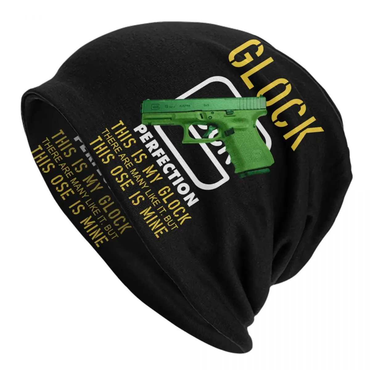 

Glock Logo Skullies Beanies Caps Unisex Winter Warm Knit Hat Men Women Adult USA Handgun Pistol Bonnet Hats Outdoor Ski Cap