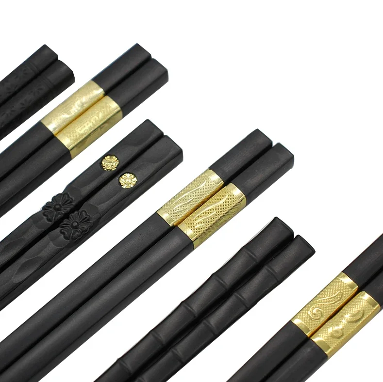 

1 Pair Chinese Chopsticks Tableware Food Stick Alloy Chopstickd Catering Sushi Sticks Non-slip Household Kitchen Utensils