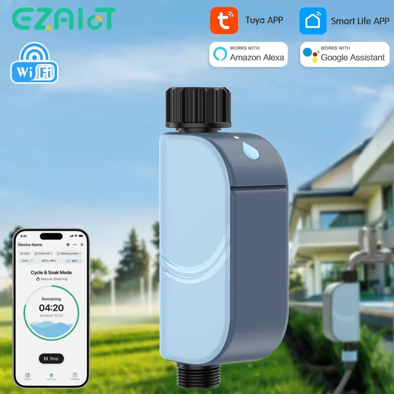 EZAIOT Smart Tuya WiFi Garten Bewässerung Timer Sprinkler Ventil Programmierbare Auto Bewässerung Bewässerung Timer Schlauch Steuerung Wasser