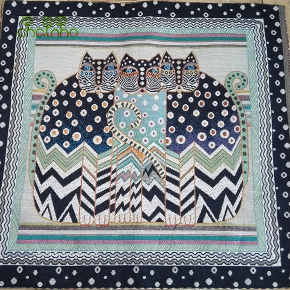 Chainho,Yarn Dyed Jacquard Cotton Linen Fabric,DIY Sewing & Quilting Accessories,Cushion,Pillow,Bags Material,1 Piece,48x48cm