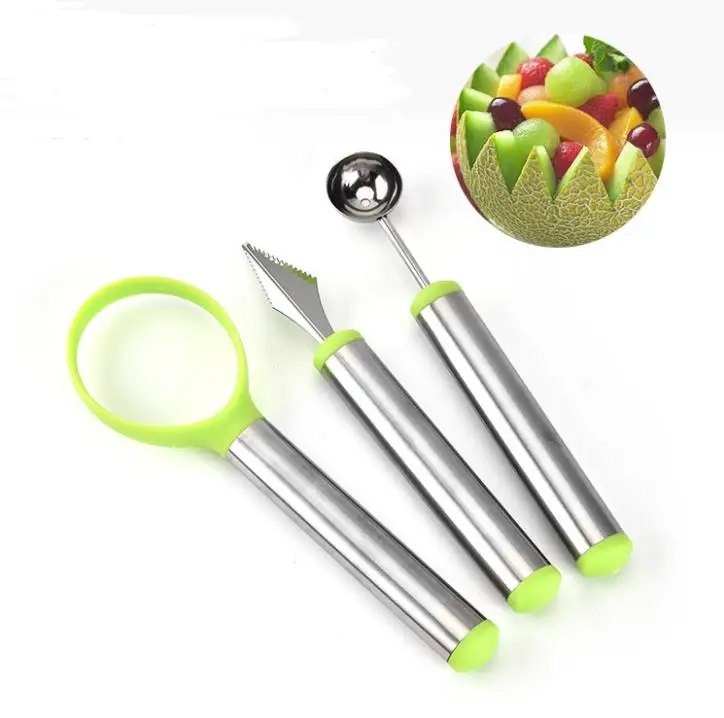 Stainless Steel Melon Baller Fruit Carving Knife Melon Scoops Ballers