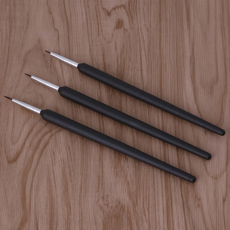 Y1UF 3 шт. ручка для дизайна ногтей точечная живопись рисунок гель-лайнер кисть для полировки инструмент прочный