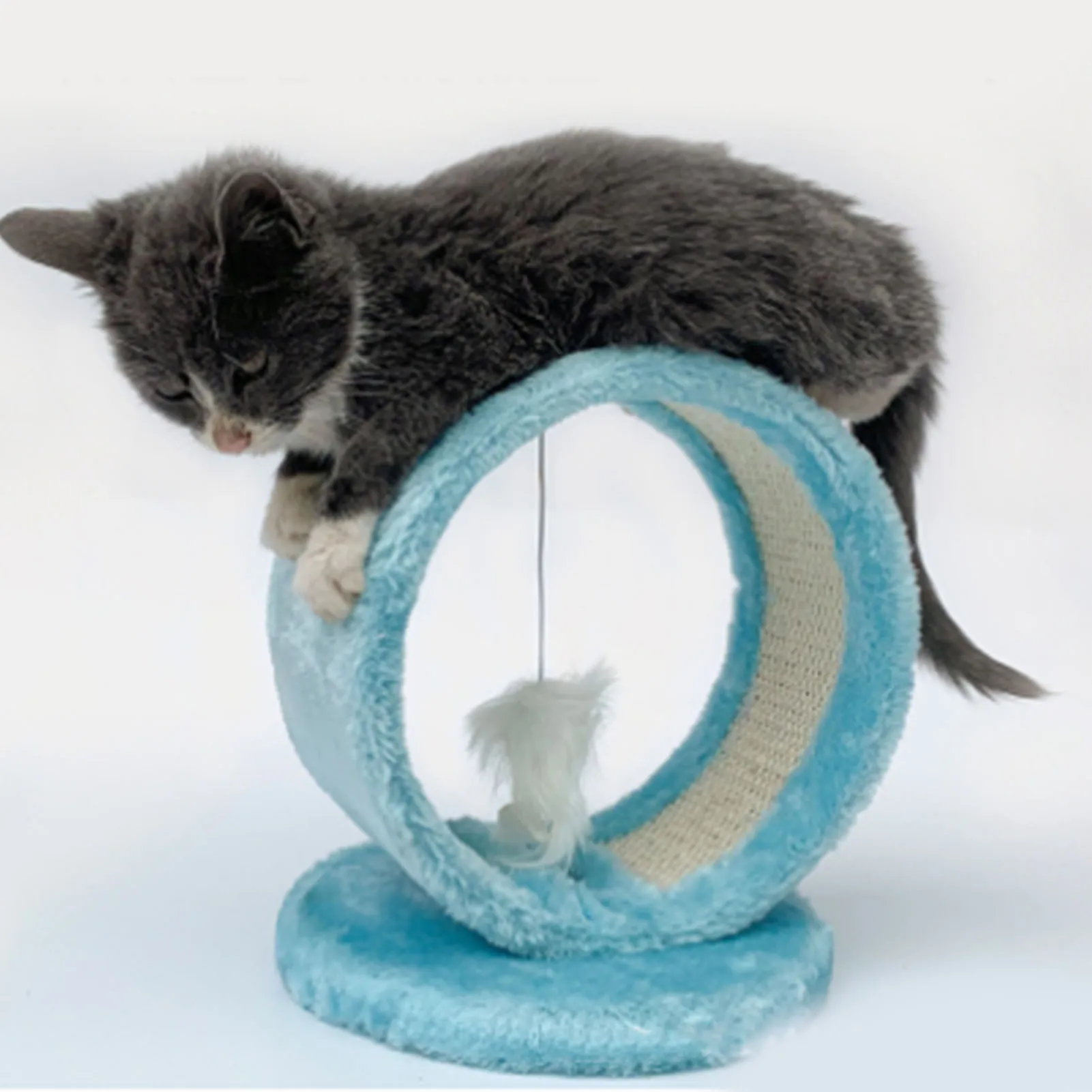 

Cat Scratching Cave Claw Grinding Round Cat Climbing Frame Toy With Mouse Pendant For Comfortable Plush Cat Toy