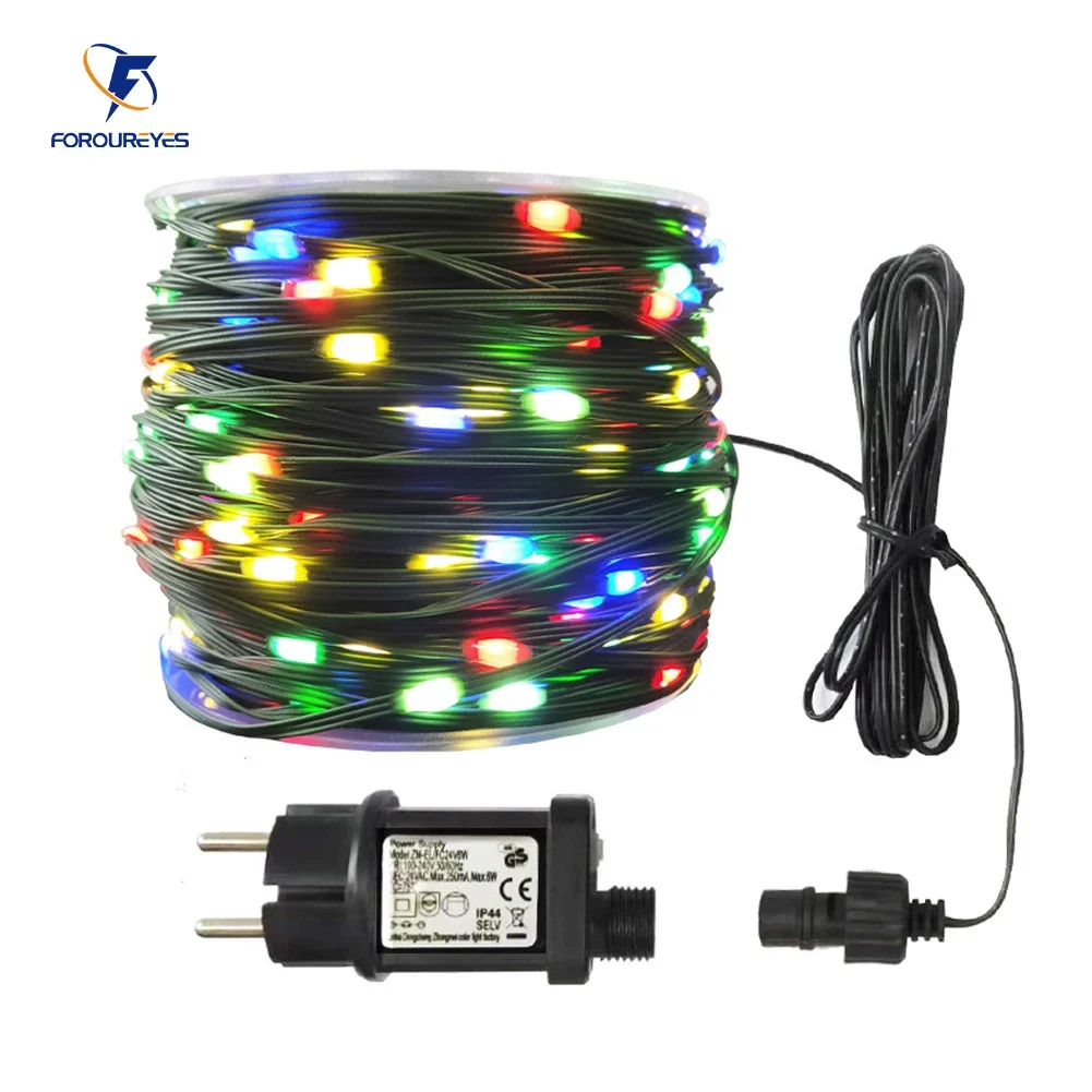 50m 100m Led Lights 8modes Festoon Waterproof Outdoor 24V Fairy Lights Rubber-insulated Wire String Lights Garden Decoration 2023 new led solar lights outdoors garden lwan waterproof courtyard stair fence balcony exterior wall farm decoration hifi lamps