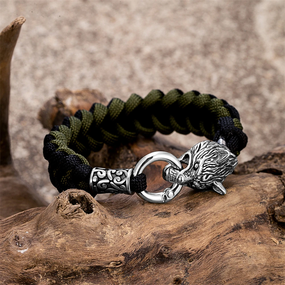 Bracelet à cordes nordiques runes bracelet de perles pour hommes